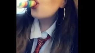 British schoolgirl squirts and gets a facial from big cock teacher