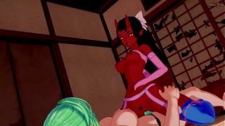 Meru getting strapon fucked in pink lingerie – Meru the Succubus Hentai.